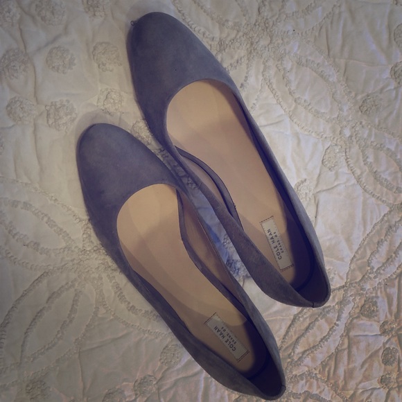 Cole Haan Suede Round Toe Pumps Light Gray Size 9 - Picture 3 of 8